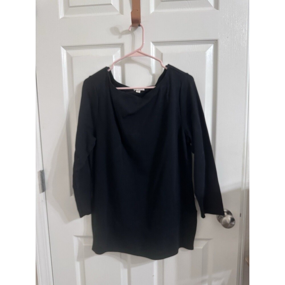 Classic  Gap Black Zipper Accent 3/4 Sleeve Boat Neck Tunic XL